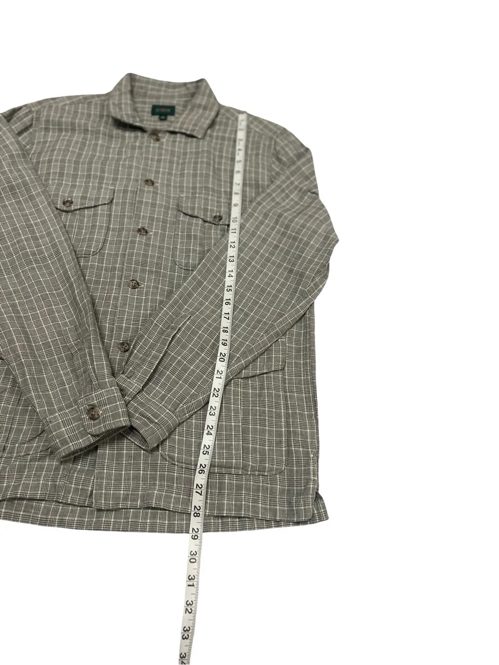 JCrew J Crew Oarsmen Plaid Linen Cotton Chore Shirt Jacket Shacket Sz M Preppy